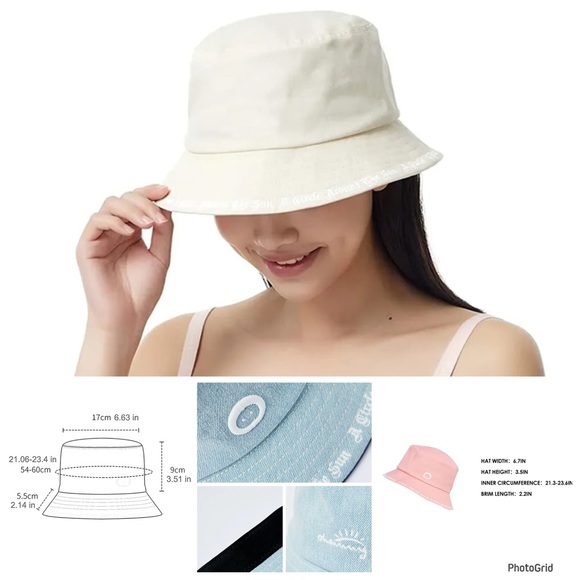 Oh Sunny beige fisherman bucket hat with arm covers & bag carrier NWT - Picture 1 of 8